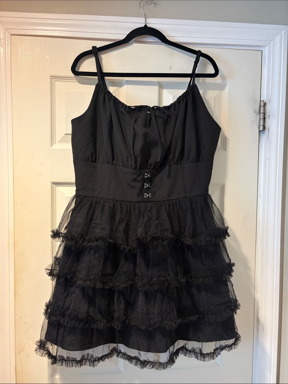 NWOT Hot Topic Black Tiered Tulle Mini Dress